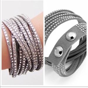 *retired* Swarovski Slake Crystal Faux leather wrap bracelet